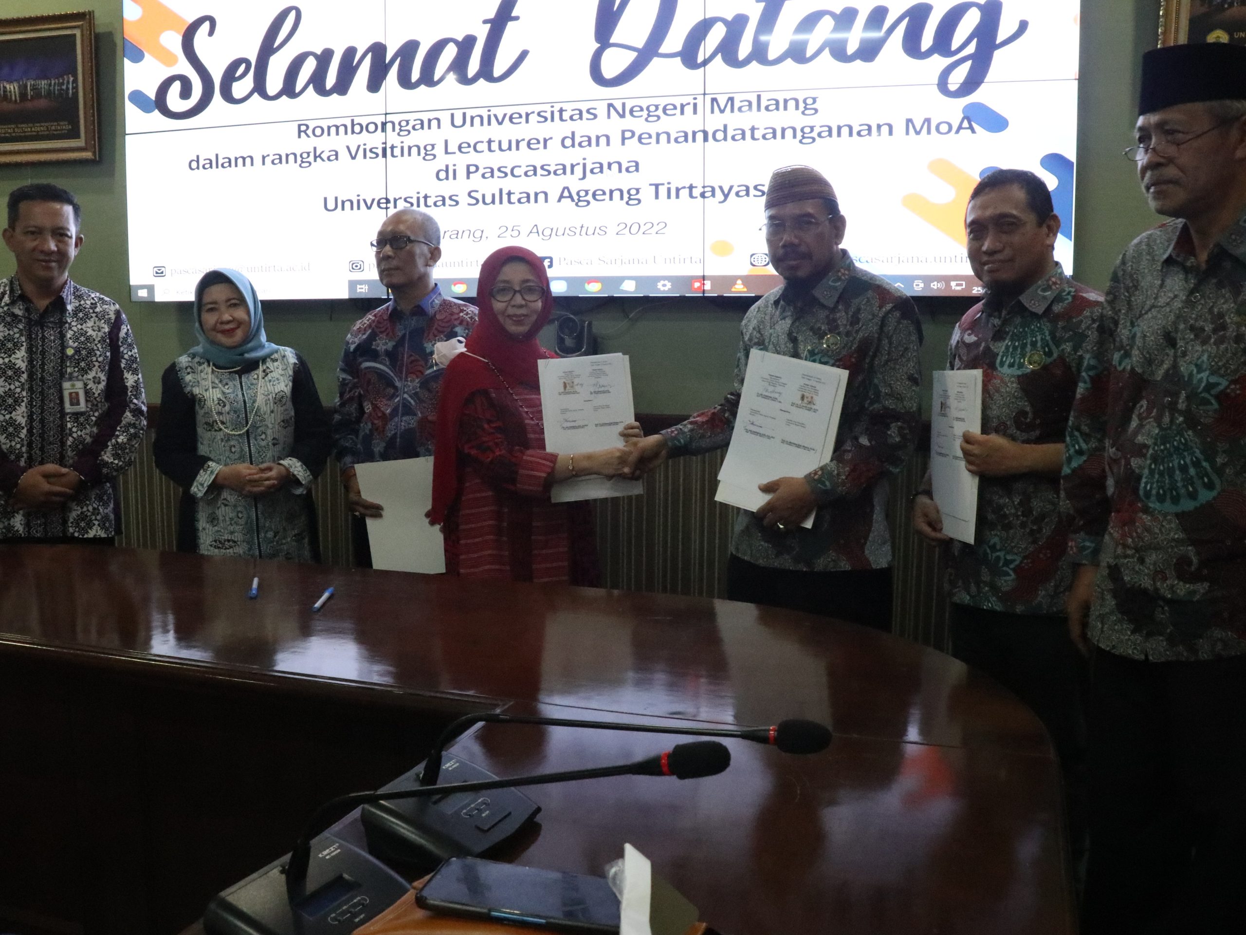 Jalin Kerjasama, TP Pascasarjana Untirta Sambut Tamu Dari Universitas Negeri Malang